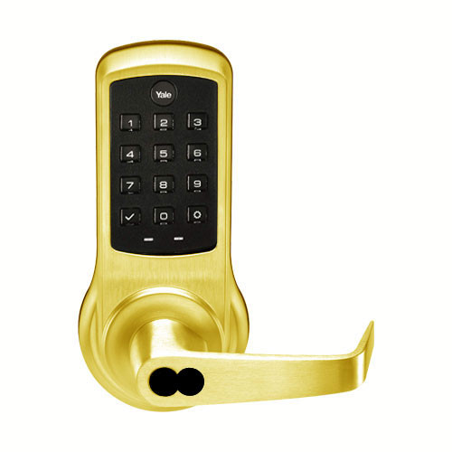 SI-AU-NTB610-NR-605 Yale NexTouch Pushbutton Keypad Access Lock Schlage LFIC Less Core with Augusta Lever in Bright Brass