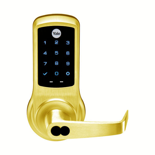 SG-AU-NTB620-NR-605 Yale NexTouch Capacitive Touchscreen Access Lock Sargent LFIC Less Core with Augusta Lever in Bright Brass
