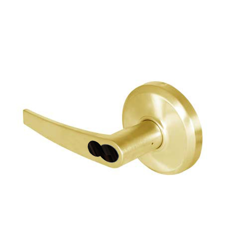 QCL271A605NS8FLRLC Stanley QCL200 Series Less Cylinder Storeroom Lock with Slate Lever Prepped for SFIC in Bright Brass Finish