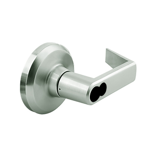 QCL155E619FR4NOSLC Stanley QCL100 Series Less Cylinder Corridor Lock with Sierra Lever Prepped for SFIC in Satin Nickel Finish