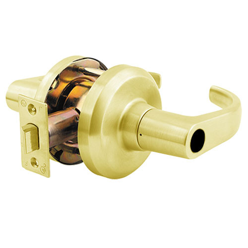 QCL150M605R8118FLC Stanley QCL100 Series Less Cylinder Entrance Lock with Summit Lever in Bright Brass Finish