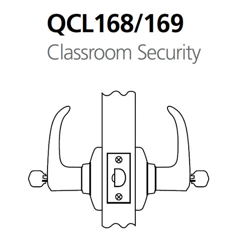 QCL169M613FS4118FLC Stanley QCL100 Series Less Cylinder Classroom Security Lock with Summit Lever Prepped for SFIC in Oil Rubbed Bronze