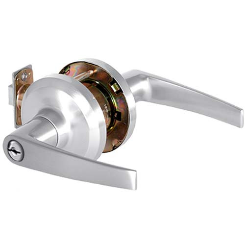 QCL150A625S5478SSC Stanley QCL100 Series Schlage C Keyway Cylindrical Entrance Lock with Slate Lever in Bright Chrome Finish