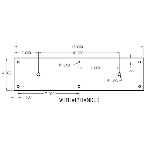 7117-628 Don Jo Pull Plates with 3/4" Round Pulls and 10" center to center length