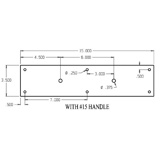 7015-613 Don Jo Pull Plates with 3/4" Round Pulls and 6" center to center length