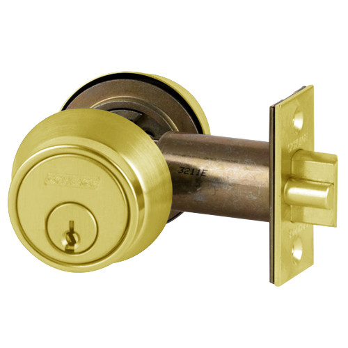 Schlage Double-Cylinder Deadbolt Lock, Bright Brass