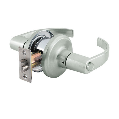 QTL240M619RANOS Stanley QTL200 Series Privacy Tubular Lock with Summit Lever in Satin Nickel Finish