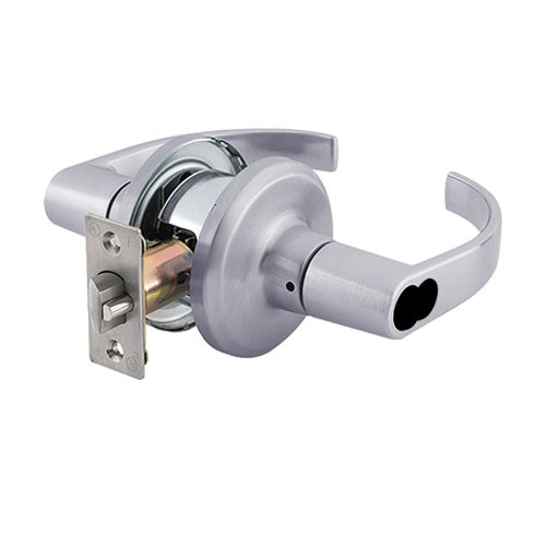 QTL251M626SA478SLC Stanley QTL200 Series Less Cylinder Entry/Office Tubular Lock Prepped for SFIC with Summit Lever in Satin Chrome Finish