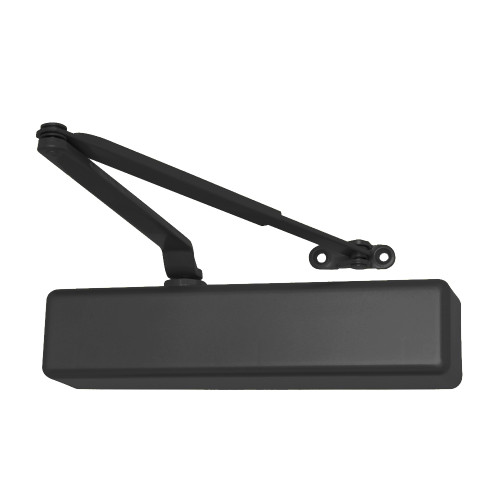 1461-SCUSH-BLACK LCN Door Closer with SPRING CUSH-N-STOP ARM in Black Finish