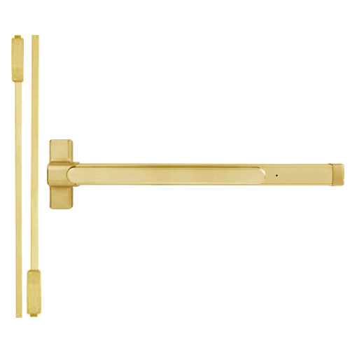 QED114ED-36-8-605 Stanley QED100 Series Heavy Duty Surface Vertical Rod Hex Dog Exit Device in Bright Brass Finish QED114ED-36-8-605 Stanley QED100 Series Heavy Duty Surface Vertical Rod Hex Dog Exit Device in Bright Brass Finish