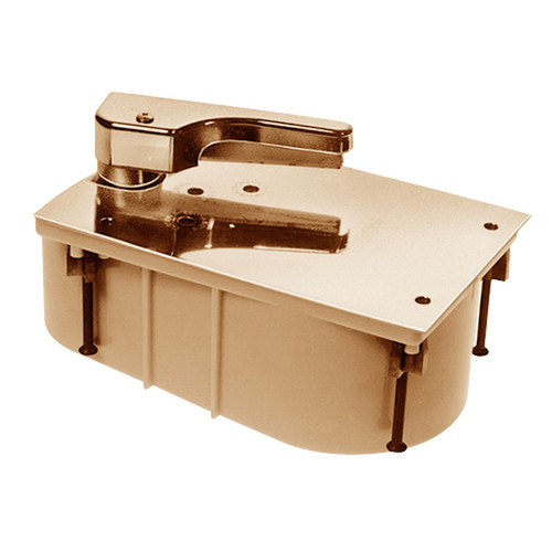 FHM27-90N-RH-612 Rixson 27 Series Heavy Duty Offset Hung Floor Closer with HM Door and Frame Preps in Satin Bronze Finish