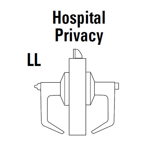 9K30LL16KS3690 Best 9K Series Hospital Privacy Heavy Duty Cylindrical Lever Locks with Curved Without Return Lever Design in Dark Bronze