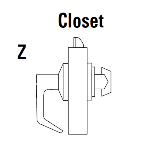 9K30Z15KSTK626 Best 9K Series Closet Heavy Duty Cylindrical Lever Locks with Contour Angle with Return Lever Design in Satin Chrome