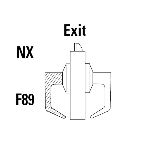 9K30NX16CS3611 Best 9K Series Passage Heavy Duty Cylindrical Lever Locks with Curved Without Return Lever Design in Bright Bronze