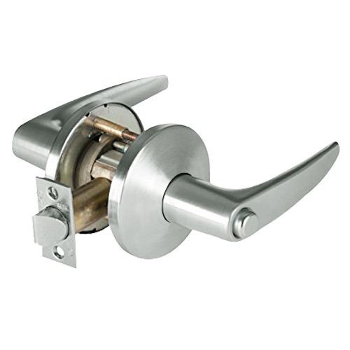 9K40L16LSTK618 Best 9K Series Privacy Heavy Duty Cylindrical Lever Locks with Curved Without Return Lever Design in Bright Nickel