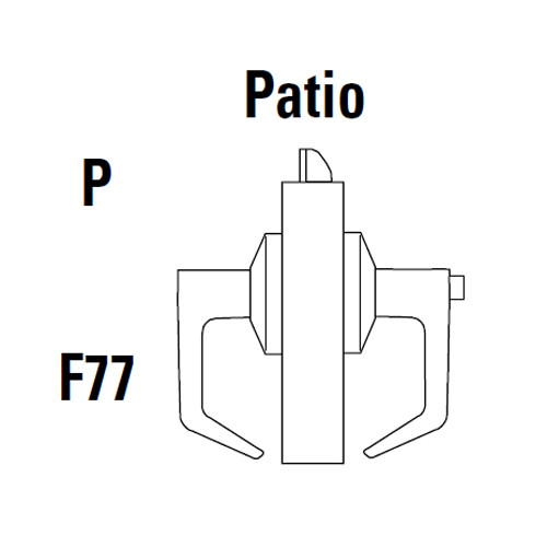 9K40P15CSTK606 Best 9K Series Patio Heavy Duty Cylindrical Lever Locks with Contour Angle with Return Lever Design in Satin Brass