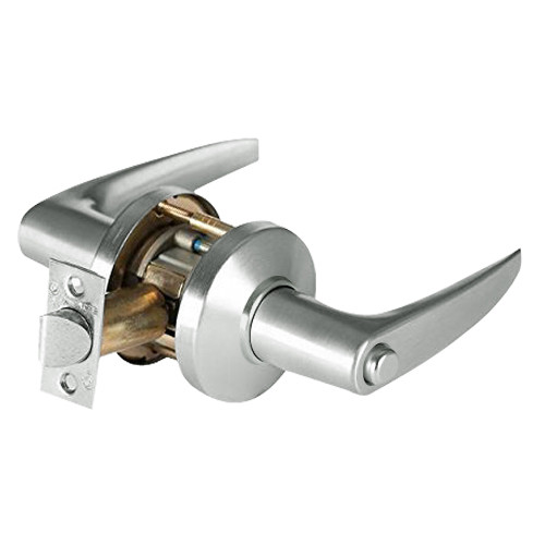 9K40LL16CSTK618 Best 9K Series Hospital Privacy Heavy Duty Cylindrical Lever Locks with Curved Without Return Lever Design in Bright Nickel