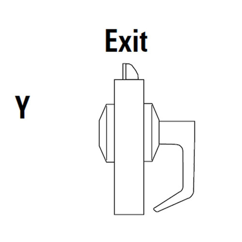 9K50Y14CS3605 Best 9K Series Exit Heavy Duty Cylindrical Lever Locks in Bright Brass