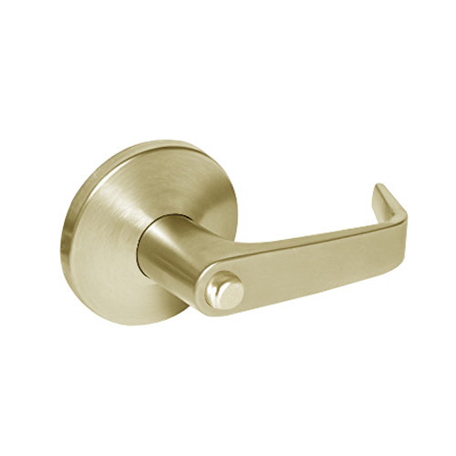 9K50L15LSTK606 Best 9K Series Privacy Heavy Duty Cylindrical Lever Locks with Contour Angle with Return Lever Design in Satin Brass
