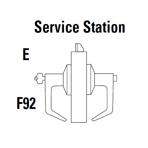 9K37E16KSTK605 Best 9K Series Service Station Cylindrical Lever Locks with Curved without Return Lever Design Accept 7 Pin Best Core in Bright Brass