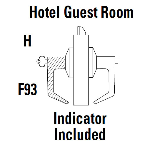 9K37H15DS3618 Best 9K Series Hotel Cylindrical Lever Locks with Contour Angle with Return Lever Design Accept 7 Pin Best Core in Bright Nickel