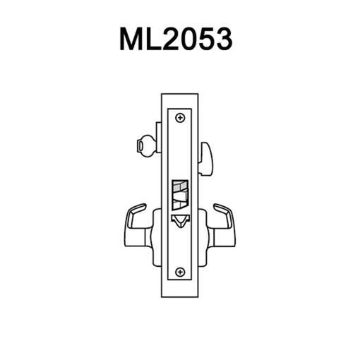 ML2053-LSB-612 Corbin Russwin ML2000 Series Mortise Entrance Locksets with Lustra Lever in Satin Bronze