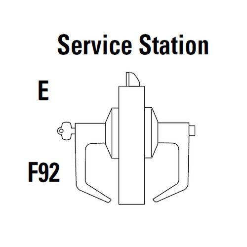 9K47E15KSTK605 Best 9K Series Service Station Cylindrical Lever Locks with Contour Angle with Return Lever Design Accept 7 Pin Best Core in Bright Brass