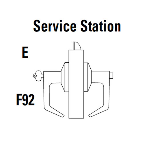 9K47E16KS3612 Best 9K Series Service Station Cylindrical Lever Locks with Curved without Return Lever Design Accept 7 Pin Best Core in Satin Bronze