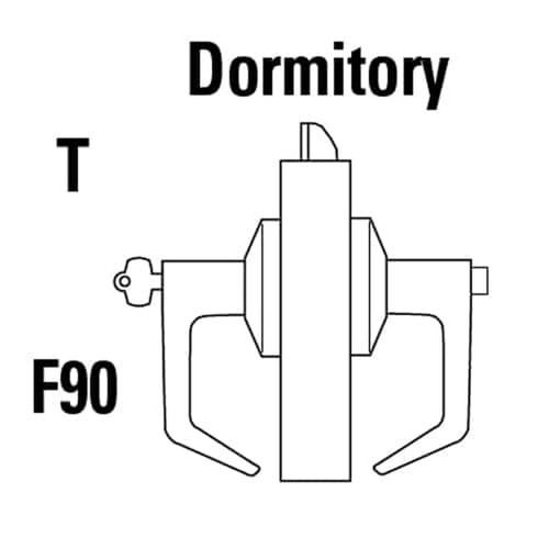 9K47T14LSTK626 Best 9K Series Dormitory Cylindrical Lever Locks with Curved with Return Lever Design Accept 7 Pin Best Core in Satin Chrome