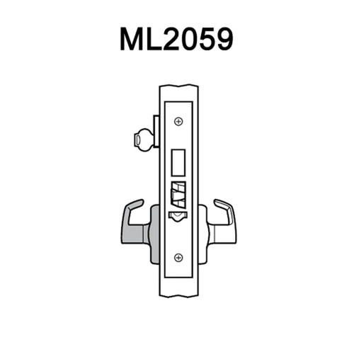 ML2059-LSF-625-LC Corbin Russwin ML2000 Series Mortise Security Storeroom Locksets with Lustra Lever in Bright Chrome