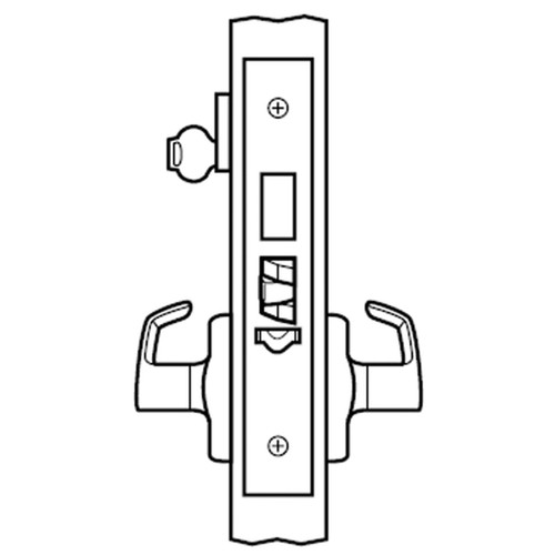ML2073-LSF-618 Corbin Russwin ML2000 Series Mortise Classroom Security Locksets with Lustra Lever and Deadbolt in Bright Nickel