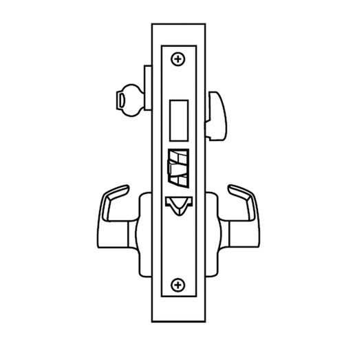 ML2075-LSF-618-CL6 Corbin Russwin ML2000 Series IC 6-Pin Less Core Mortise Entrance or Office Security Locksets with Lustra Lever and Deadbolt in Bright Nickel