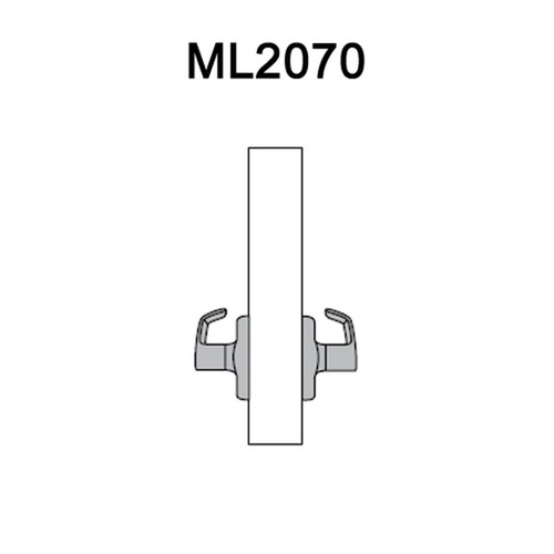 ML2070-CSB-606 Corbin Russwin ML2000 Series Mortise Full Dummy Locksets with Citation Lever in Satin Brass