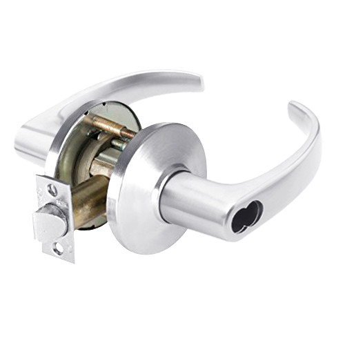 9K47W14DS3625 Best 9K Series Institutional Cylindrical Lever Locks with Curved with Return Lever Design Accept 7 Pin Best Core in Bright Chrome