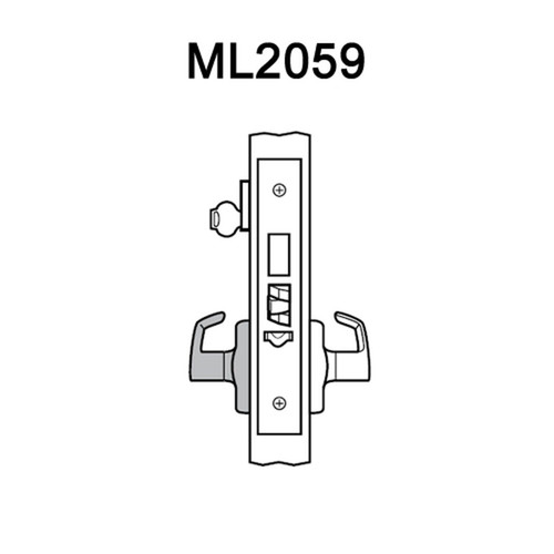 ML2059-CSB-629-CL6 Corbin Russwin ML2000 Series IC 6-Pin Less Core Mortise Security Storeroom Locksets with Citation Lever in Bright Stainless Steel