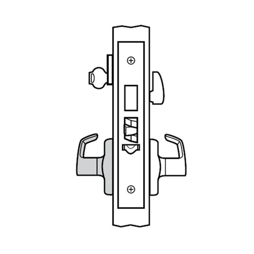 ML2029-ASA-605-M31 Corbin Russwin ML2000 Series Mortise Hotel Trim Pack with Armstrong Lever and Deadbolt in Bright Brass