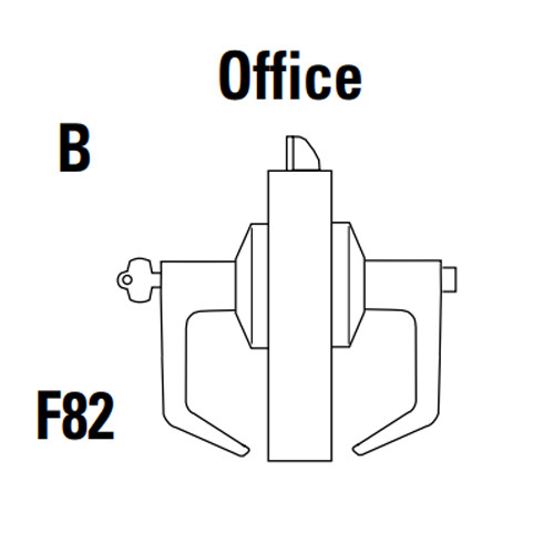 9K47EA15KSTK605 Best 9K Series Entrance or Office Cylindrical Lever Locks with Contour Angle with Return Lever Design Accept 7 Pin Best Core in Bright Brass