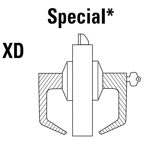 9K37XD14KSTK606 Best 9K Series Special Function Cylindrical Lever Locks with Curved with Return Lever Design Accept 7 Pin Best Core in Satin Brass