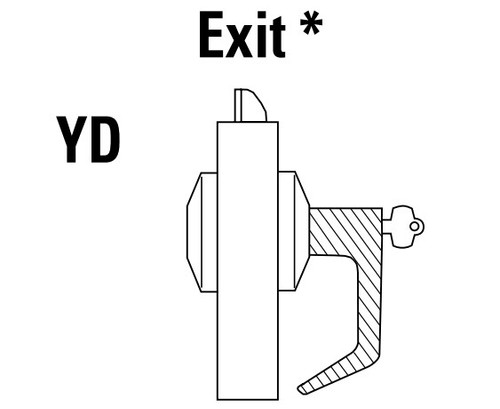 9K37YD14DS3613 Best 9K Series Exit Function Cylindrical Lever Locks with Curved with Return Lever Design Accept 7 Pin Best Core in Oil Rubbed Bronze