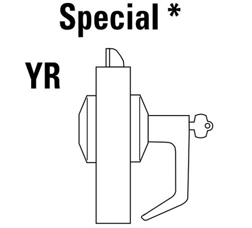 9K37YR16DSTK625 Best 9K Series Special Function Cylindrical Lever Locks with Curved without Return Lever Design Accept 7 Pin Best Core in Bright Chrome