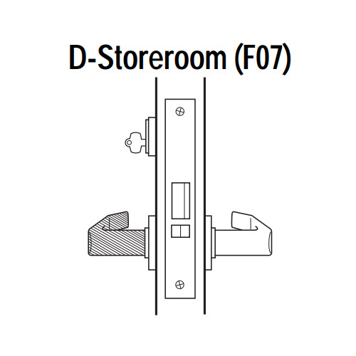 45H7D3R629 Best 40H Series Storeroom Heavy Duty Mortise Lever Lock with Solid Tube Return Style in Bright Stainless Steel