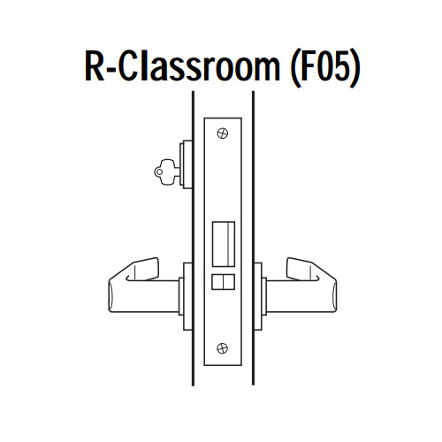 45H7R14H611 Best 40H Series Classroom Heavy Duty Mortise Lever Lock with Curved with Return Style in Bright Bronze