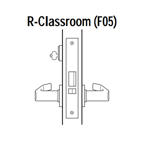 45H7R15H611 Best 40H Series Classroom Heavy Duty Mortise Lever Lock with Contour with Angle Return Style in Bright Bronze