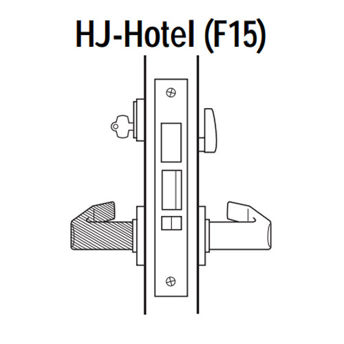 45H7HJ17RR618 Best 40H Series Hotel with Deadbolt Heavy Duty Mortise Lever Lock with Gull Wing RH in Bright Nickel