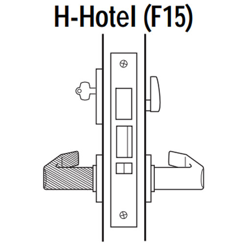45H7H17LS605 Best 40H Series Hotel with Deadbolt Heavy Duty Mortise Lever Lock with Gull Wing LH in Bright Brass