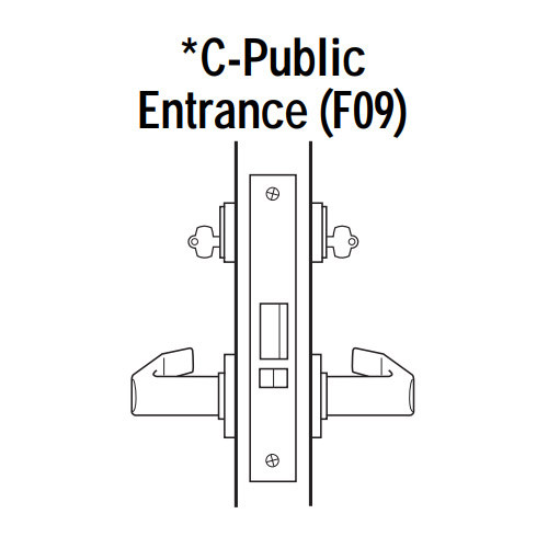 45H7C3H629 Best 40H Series Public Entrance without Deadbolt Heavy Duty Mortise Lever Lock with Solid Tube Return Style in Bright Stainless Steel