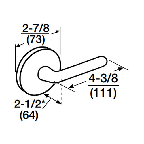ML2067-RSF-618-CL7 Corbin Russwin ML2000 Series IC 7-Pin Less Core Mortise Apartment Locksets with Regis Lever in Bright Nickel