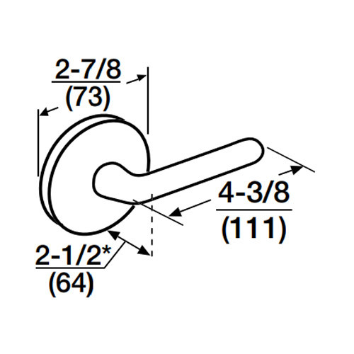 ML2067-RSF-618-CL7 Corbin Russwin ML2000 Series IC 7-Pin Less Core Mortise Apartment Locksets with Regis Lever in Bright Nickel