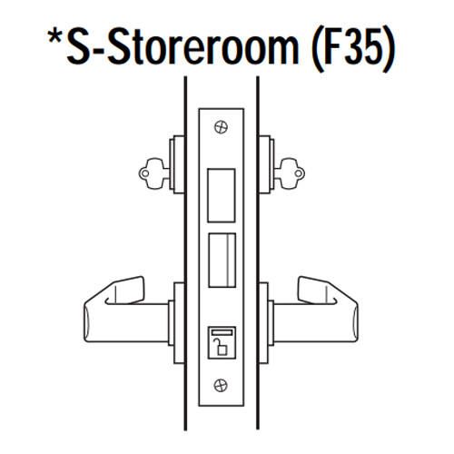 45H7S17LR605 Best 40H Series Storeroom with Deadbolt Heavy Duty Mortise Lever Lock with Gull Wing LH in Bright Brass