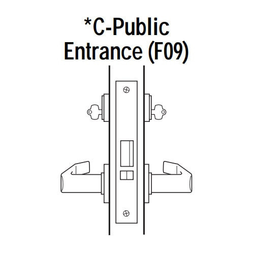 45H7C3H605 Best 40H Series Public Entrance without Deadbolt Heavy Duty Mortise Lever Lock with Solid Tube Return Style in Bright Brass